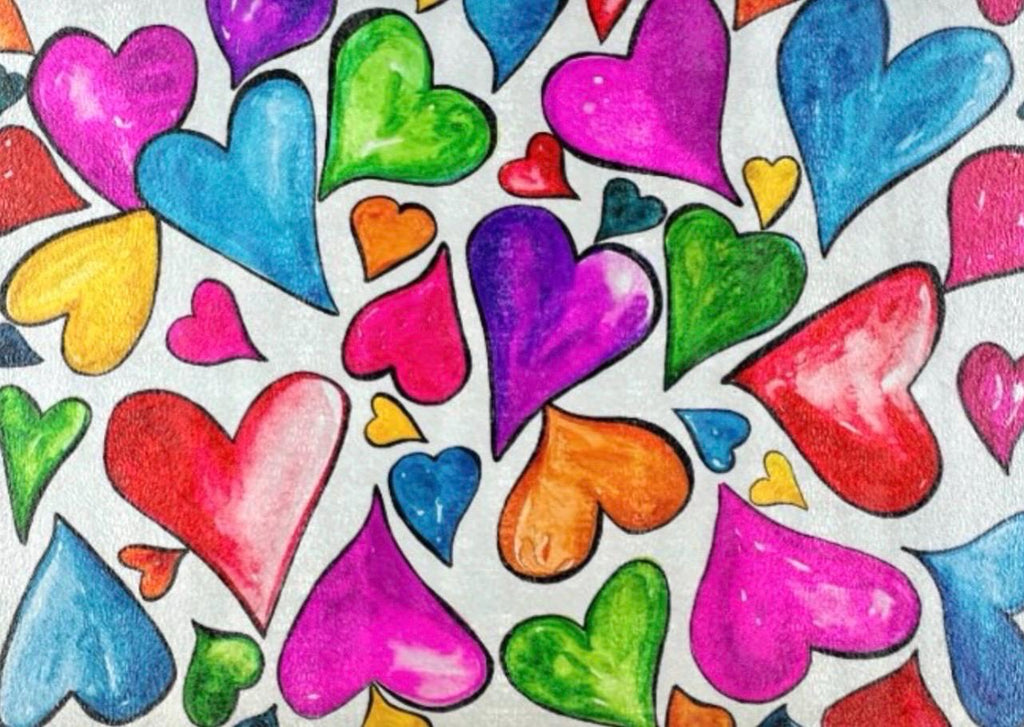 Floating Hearts Glass Cutting Board