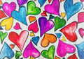 Floating Hearts Glass Cutting Board