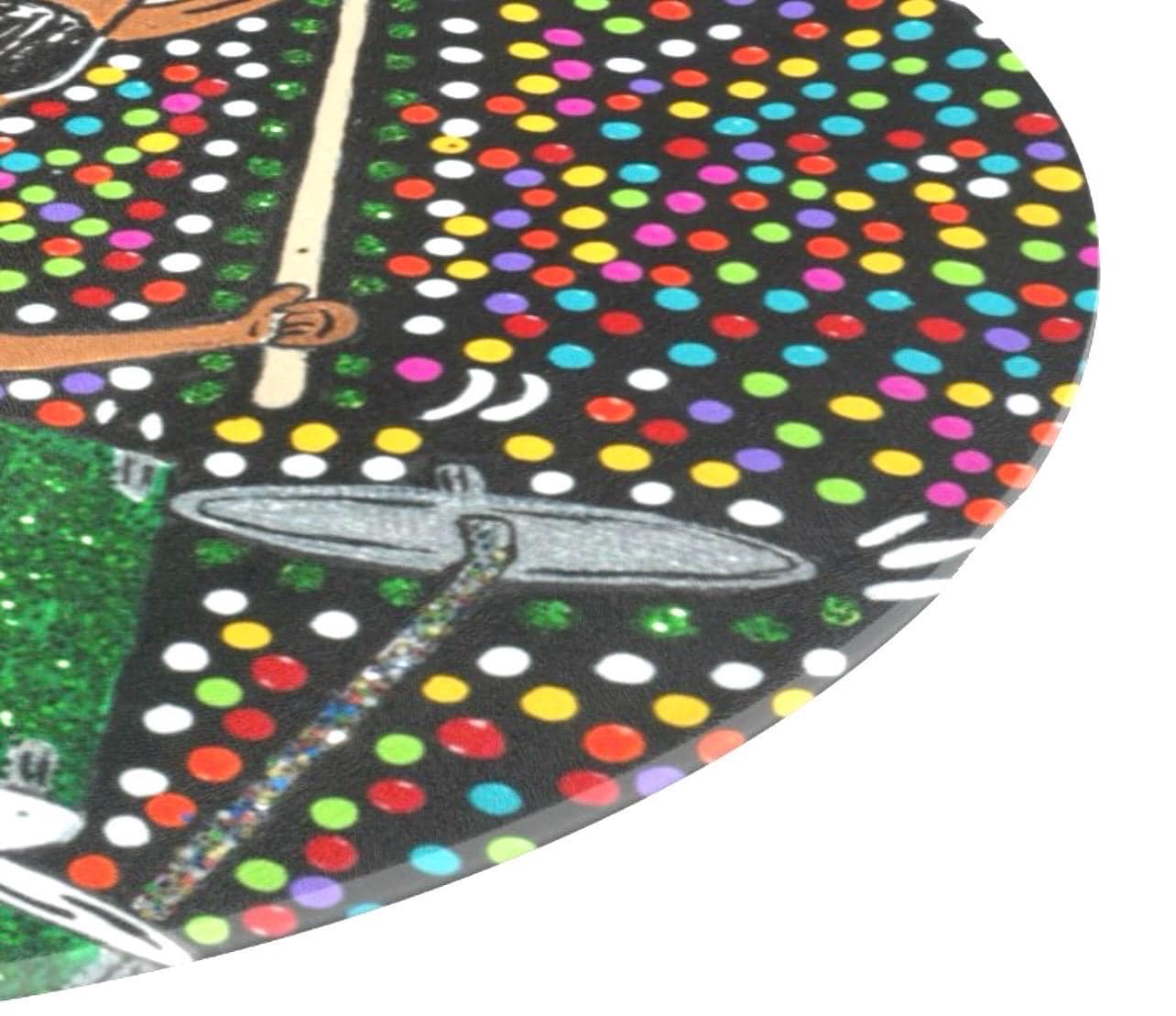 BUCKY the DRUMMIN REINDEER -Glass Cutting Board