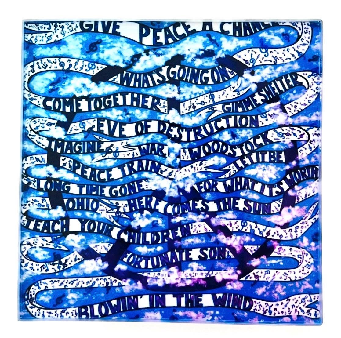 Give Peace a Chance Glass Coasters Set