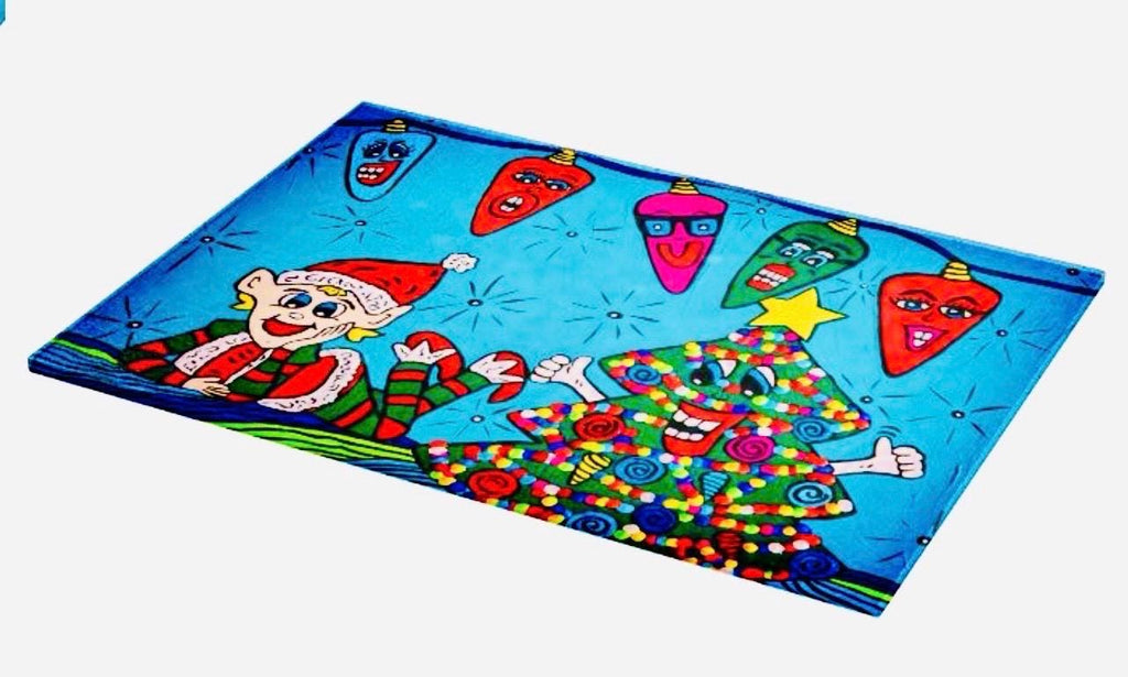 Holiday Happiness Glass Cutting Board
