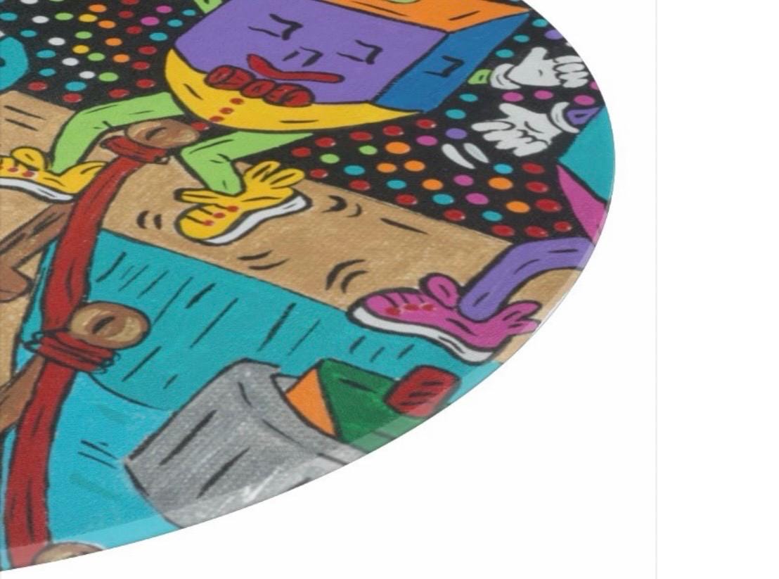 Shayna Maidel and the Dancin Dreidels Glass Cutting Board