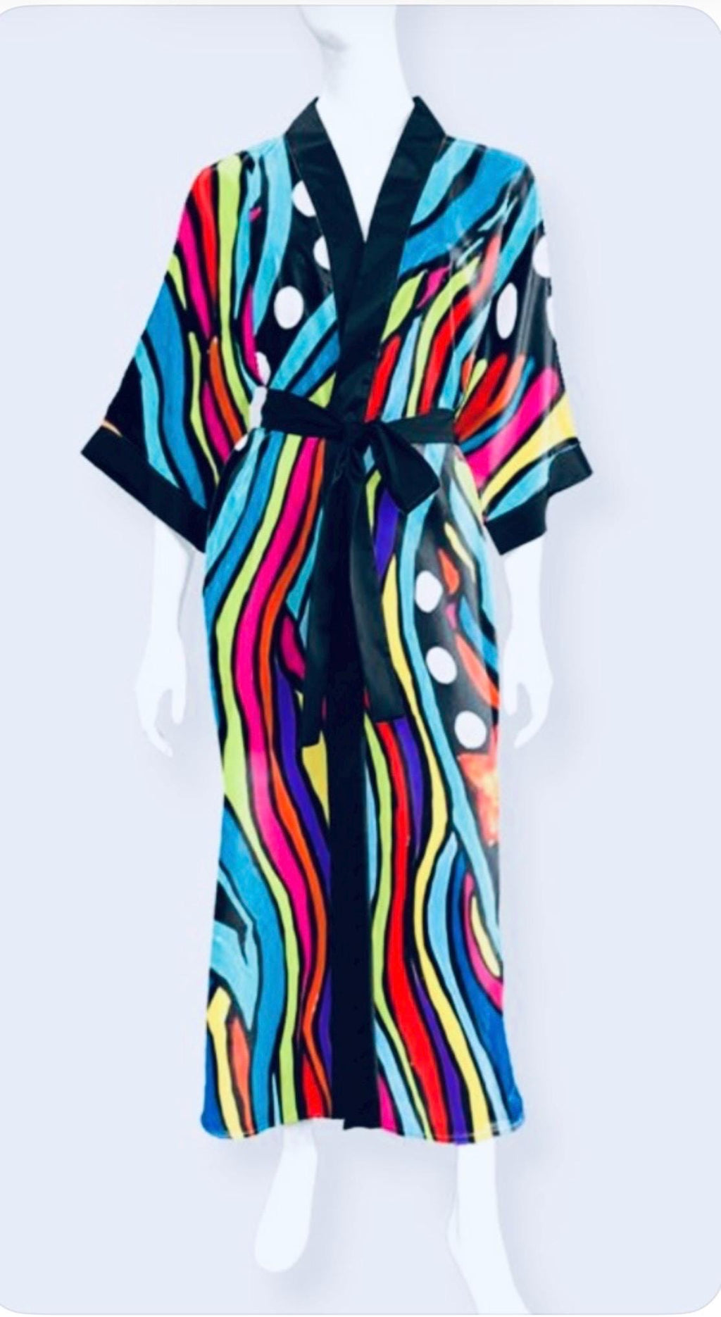 Threads II Satin Kimono Robe