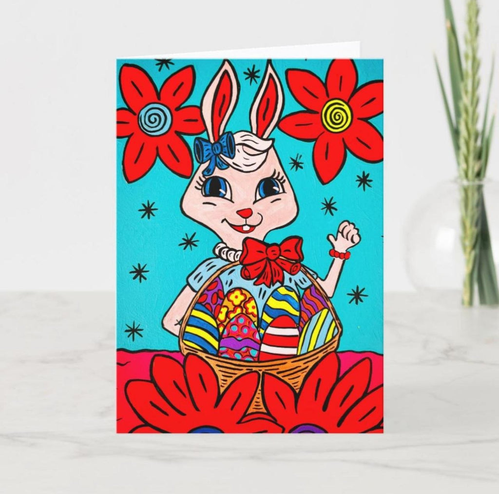 Bunnilicious Easter Greeting Card, Happy Easter Card
