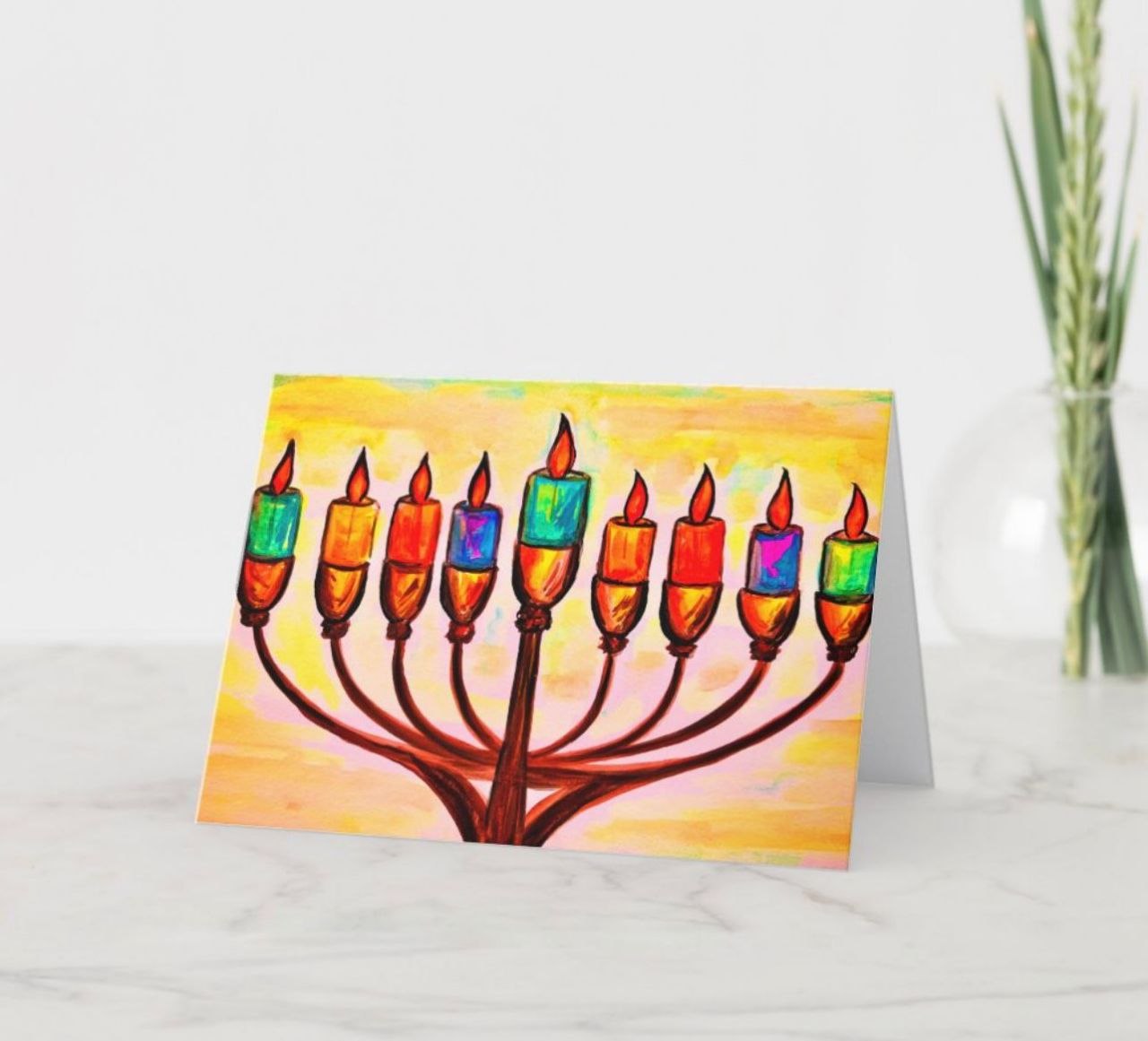 Light 8 Nights Hanukkah Greeting Card, Happy Hanukkah Card
