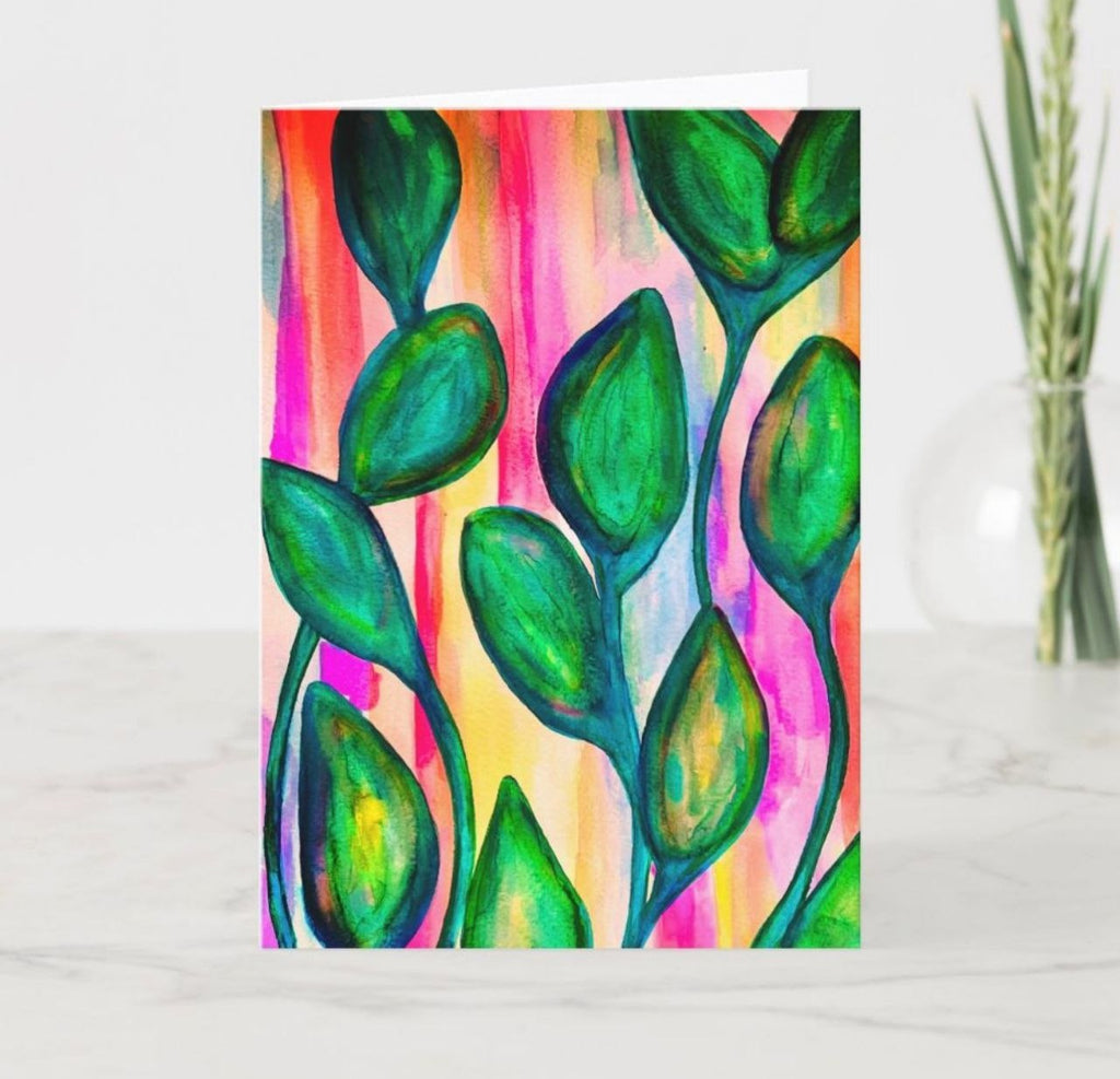 Vibrant Vibes Greeting Card, Colorful Blank Greeting Card