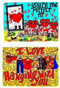 Funny Love Greeting Card Set (2 Pack) | You're the Perfect Size & Love Hanging With You