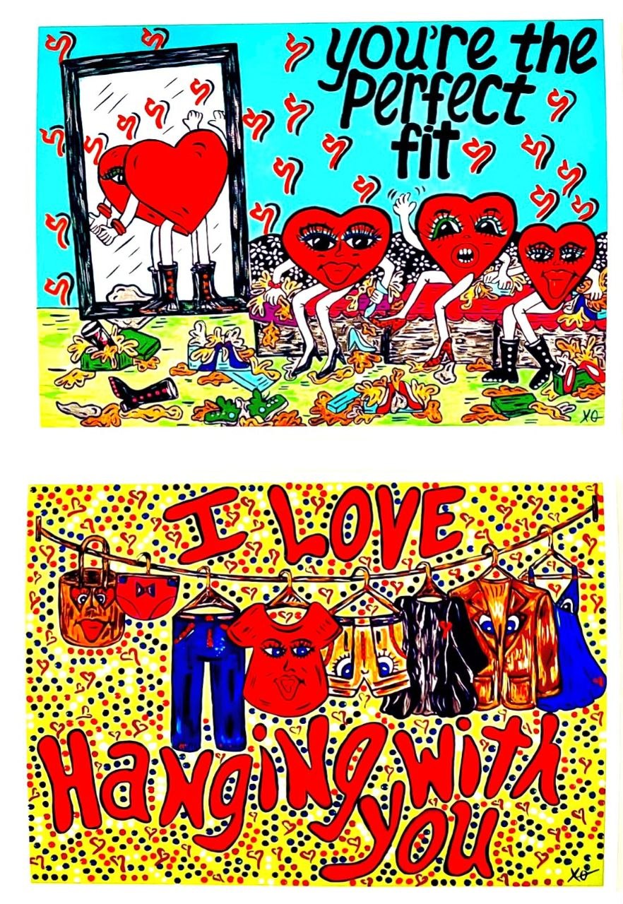 Funny Love Greeting Card Set (2 Pack) | You're the Perfect Size & Love Hanging With You