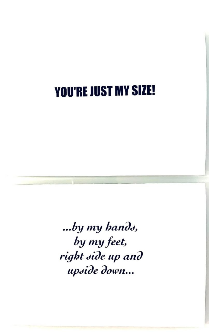 Funny Love Greeting Card Set (2 Pack) | You're the Perfect Size & Love Hanging With You