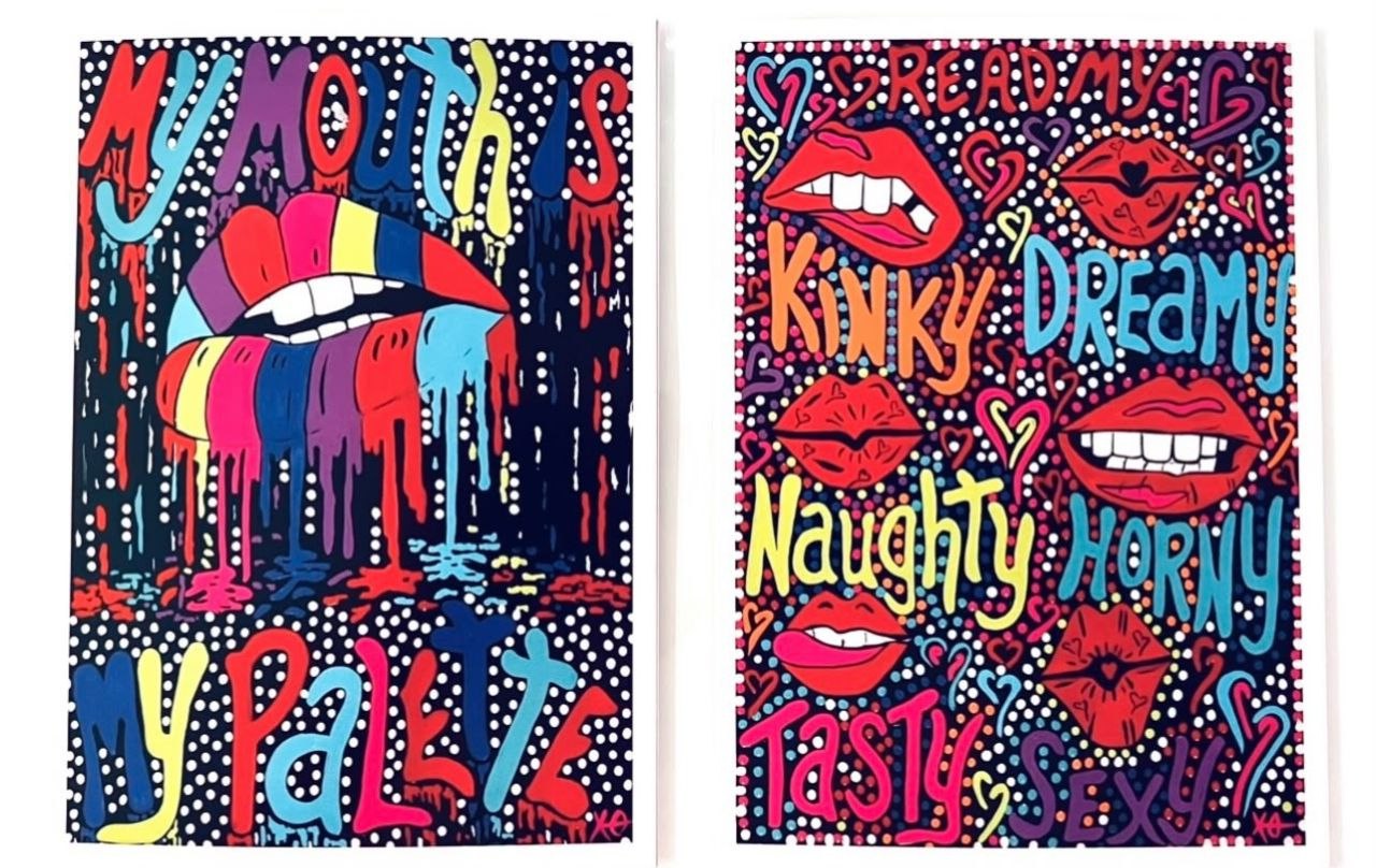 Greeting Card Set My Mouth Is My Palette & Read My Lips | Robin Babitt Fine Art