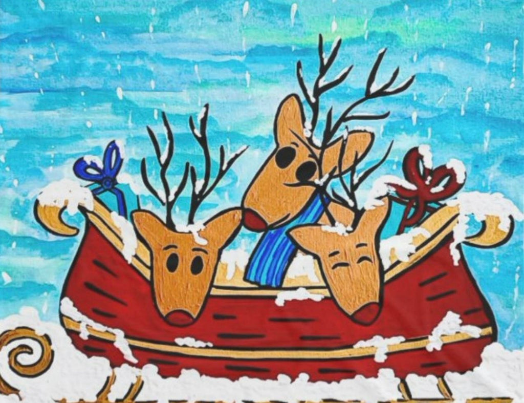 Sleigh Doe Fleece Throw Blanket