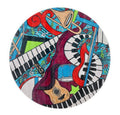 Music Montage Round Glass Cutting Board