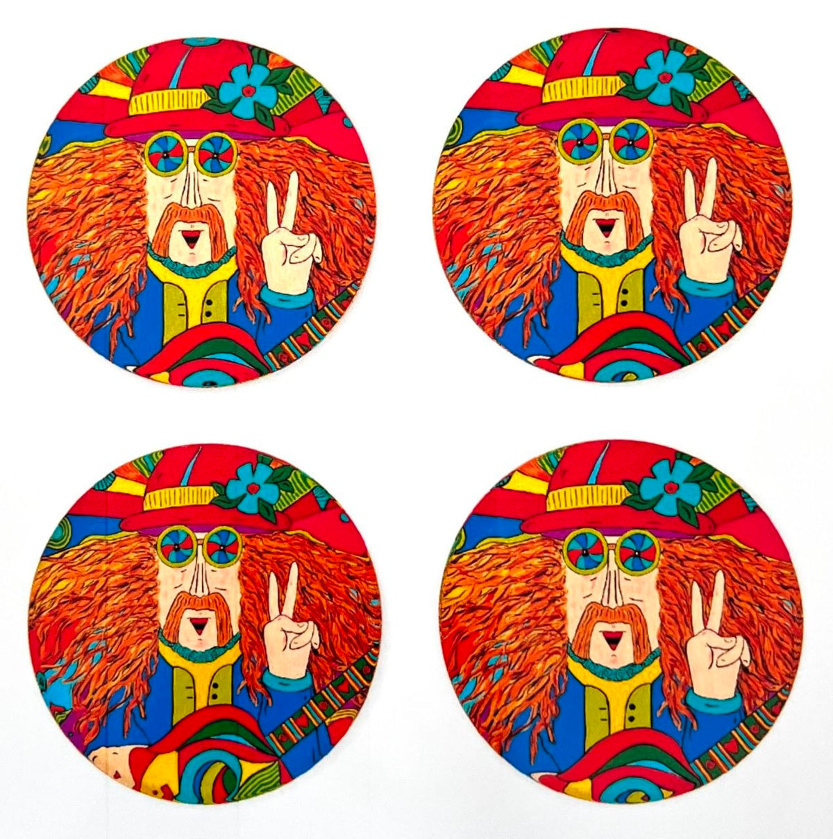 Peace Out! Acrylic Coaster Set