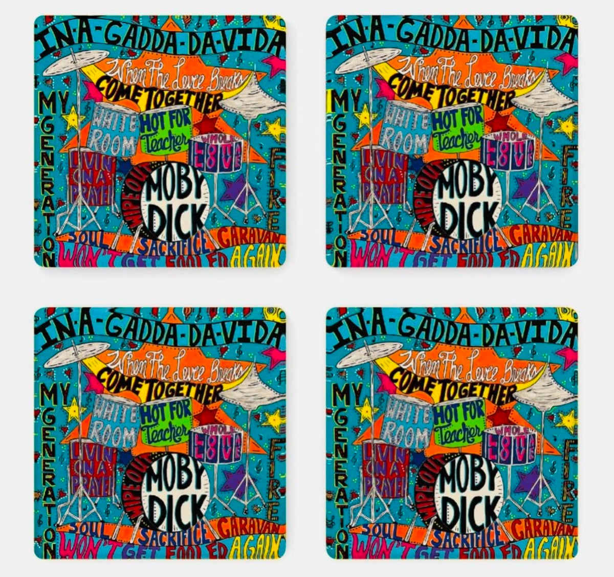 Drummin Acrylic Coaster Set
