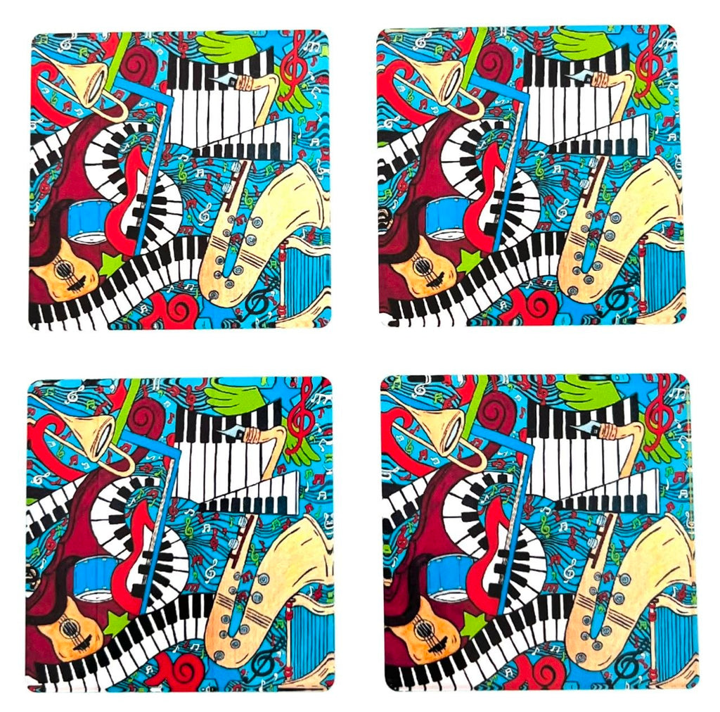 Music Montage Acrylic Coaster Set