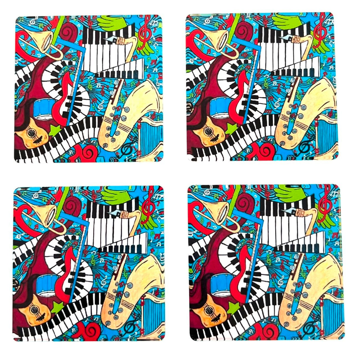 Music Montage Acrylic Coaster Set