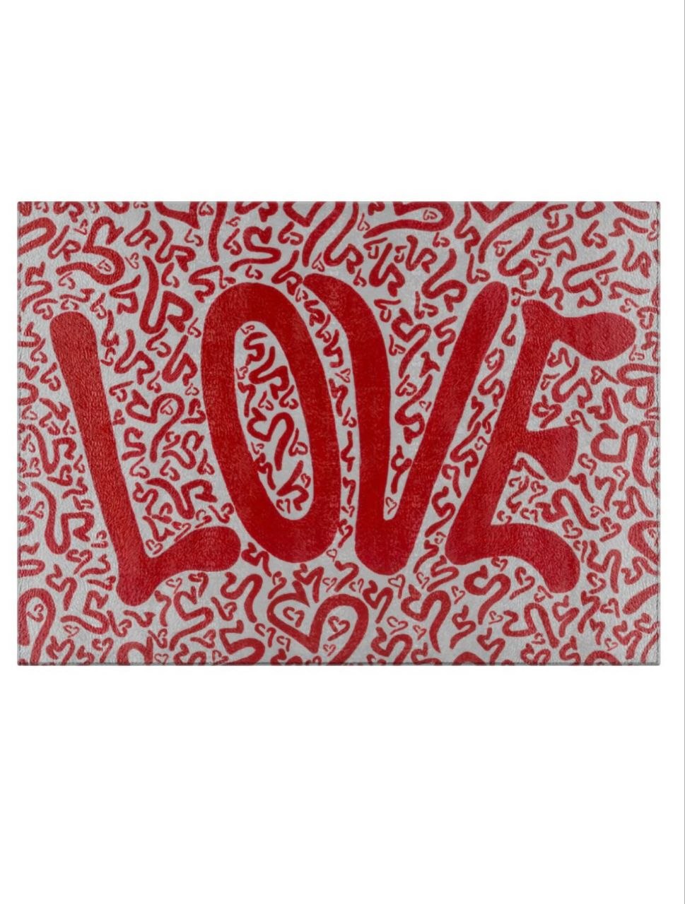 LOVE Glass Cutting Board