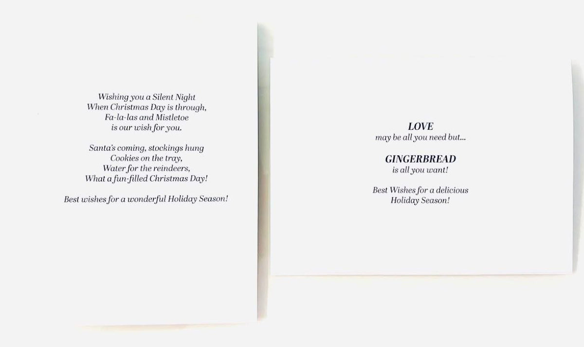 Greeting Card Set (2 Pack) Silent Night & You Fill My Head with Gingerbread
