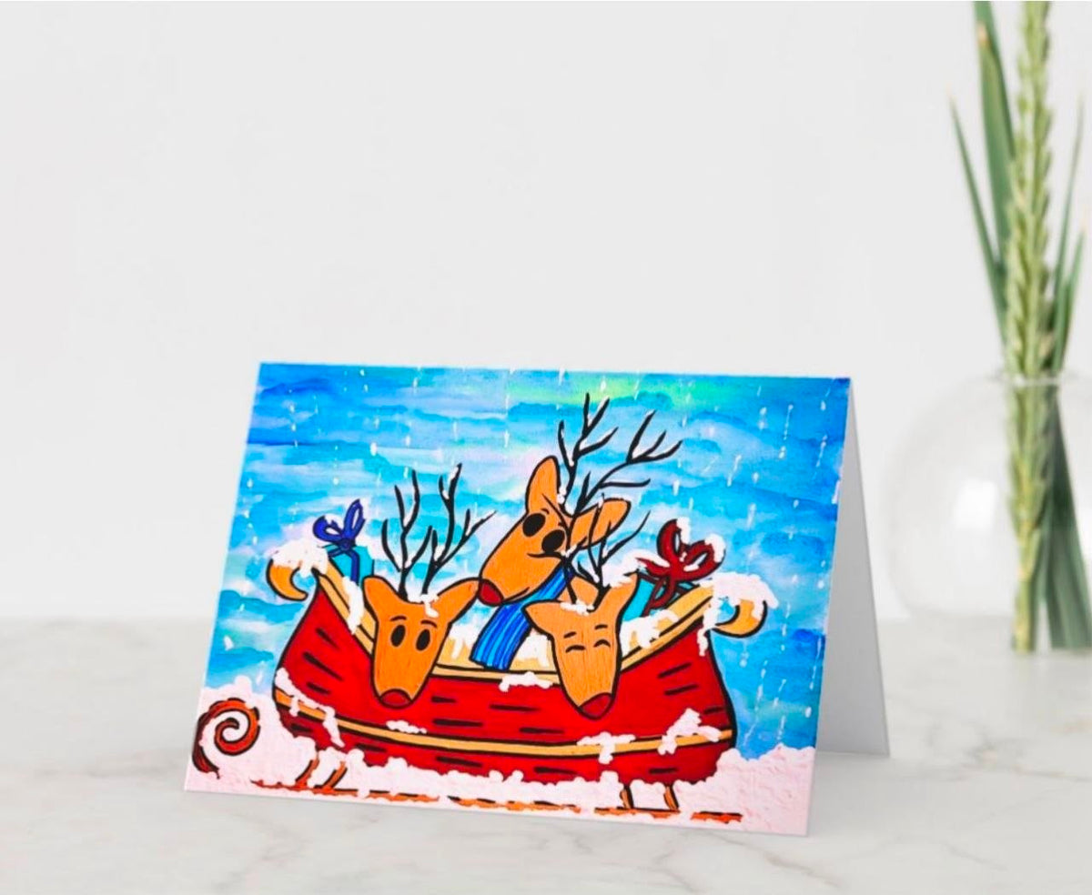 Sleigh Doe Greeting Card