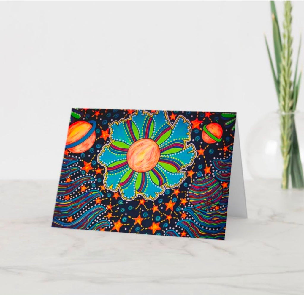 Moon Blooms Greeting Card
