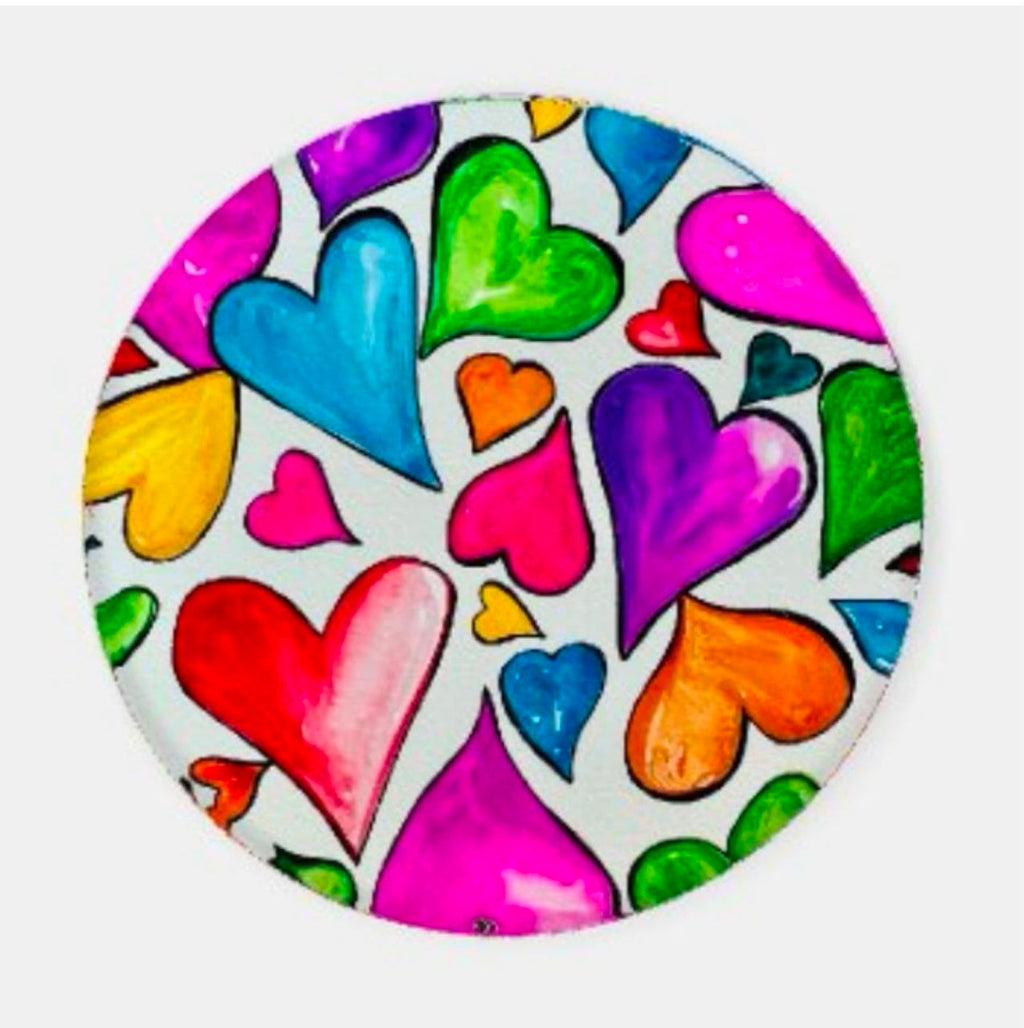 Floating Hearts Acrylic Coaster Set